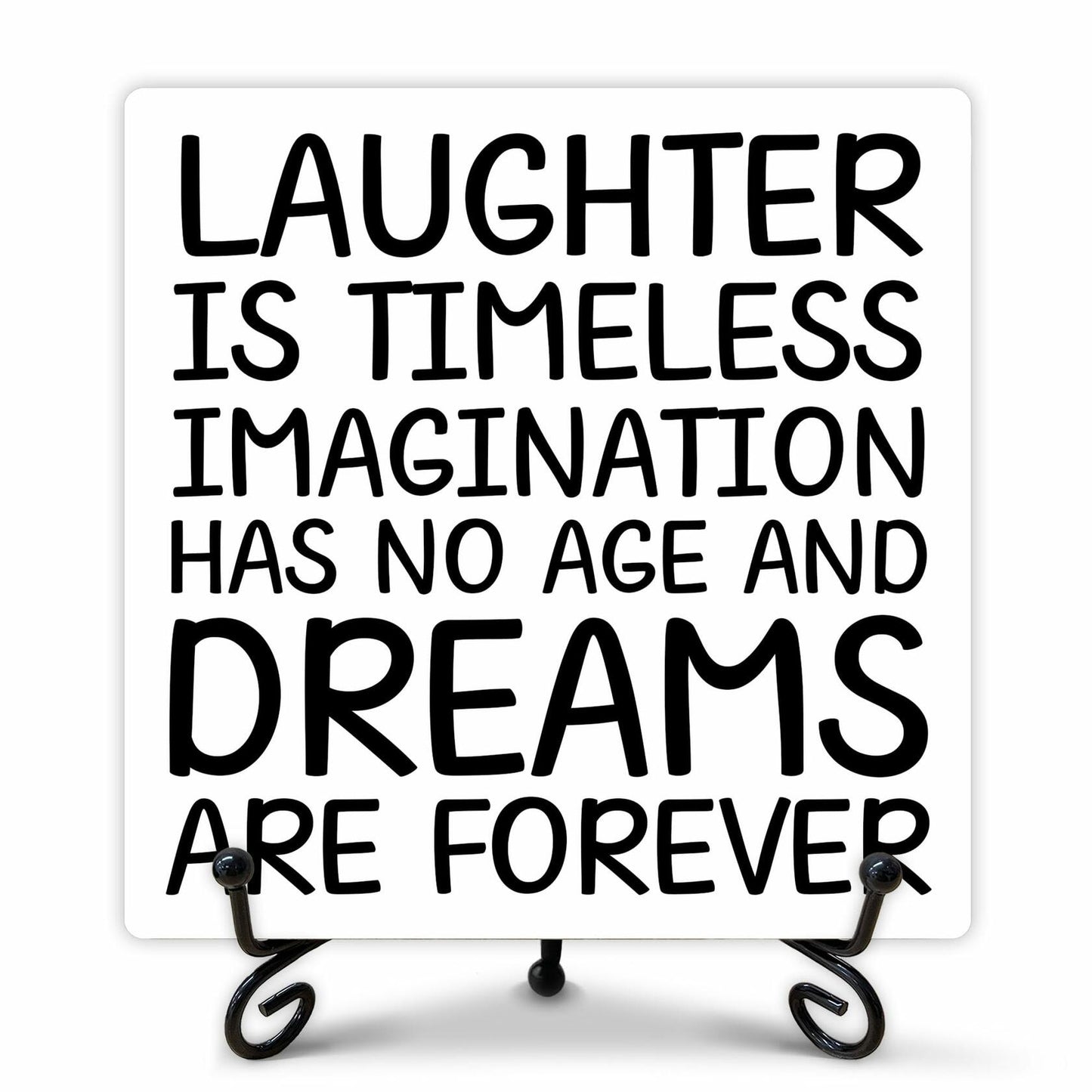 Funny Desk Decor Laughter is Timeless Sign Home Office 5x5 Inches