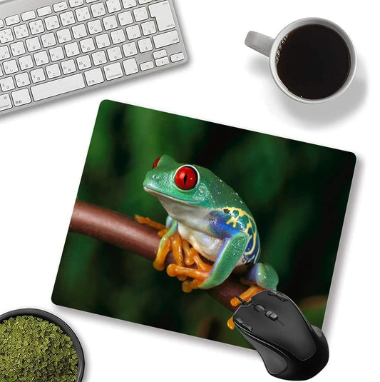 Personalized Rectangular Gaming Mouse Pad Oil Painting Frog Natural Rubber