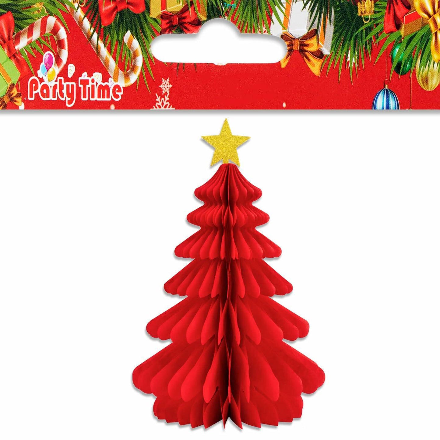 Christmas Tree Honeycomb Paper Pendant Decorations 4 pcs Hanging Ornaments