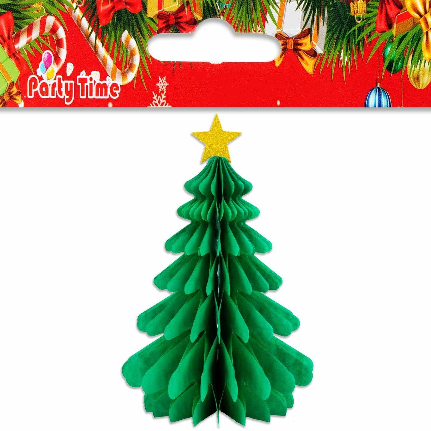 Christmas Tree Honeycomb Paper Pendant Decorations 4 pcs Hanging Ornaments