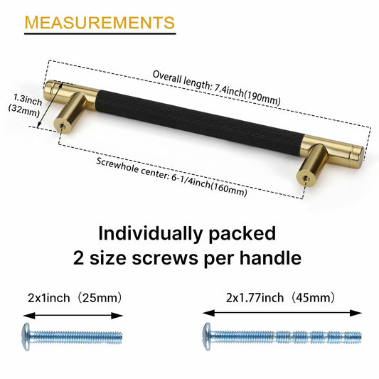 Rergy Knurled Cabinet Handles 3in Hole Center 10Pack Champagne Bronze Rose Gold