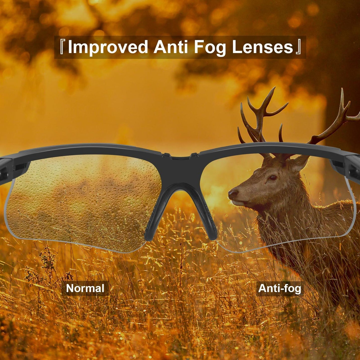 DAXISONN Shooting Safety Glasses Grey Anti Fog Tactical Ballistic Eyewear