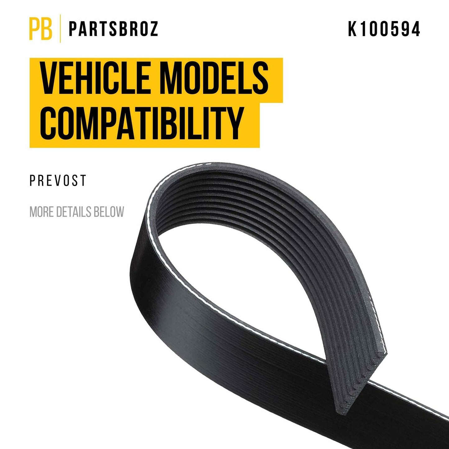 PartsBroz K061360 Micro-V Serpentine Drive Belt Compatible Gates Black