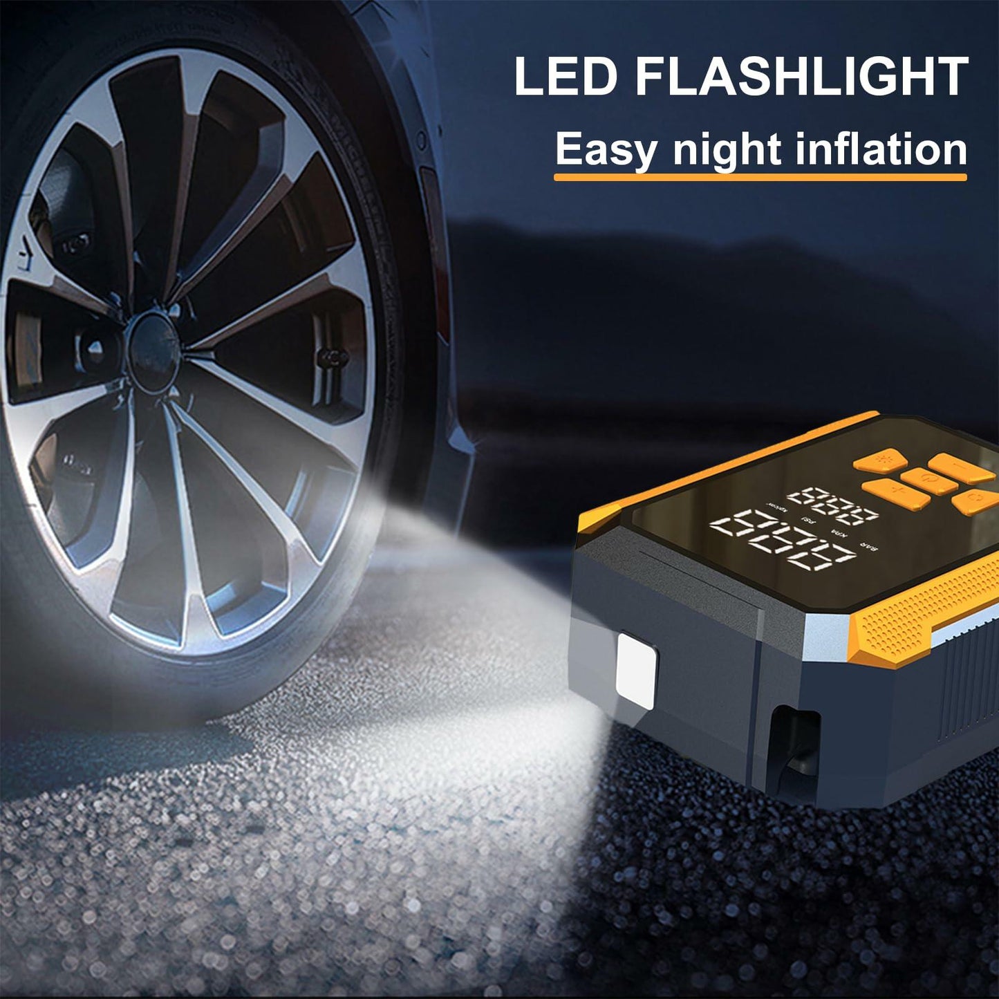 T&Jero Portable Air Compressor 150PSI Cordless Digital Pressure Gauge Pump