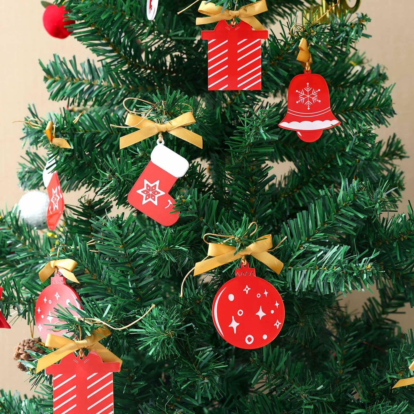 OAOLEER 12 Pack Acrylic Christmas Tree Ornaments Snowman Santa Crafts