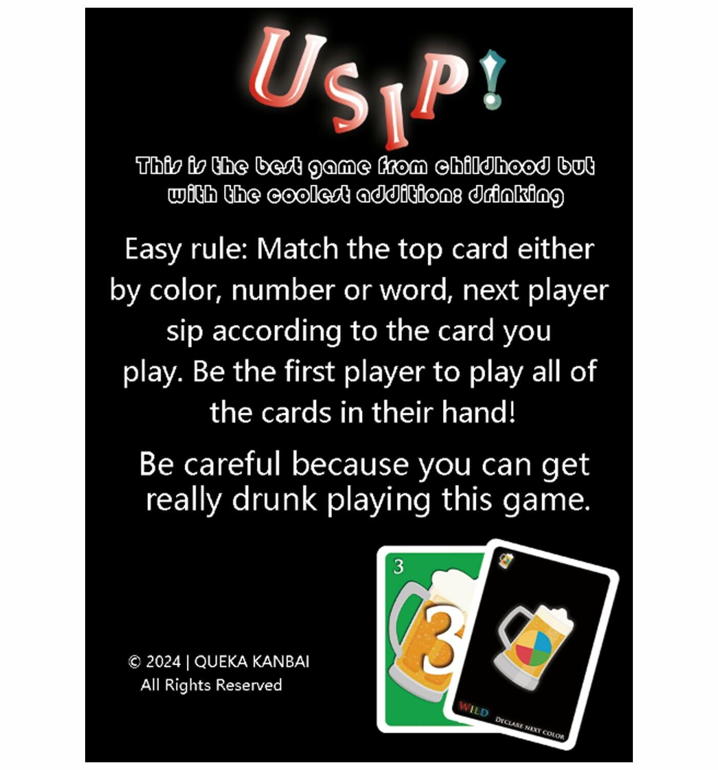 QUEKA KANBAI U SIP! Drinking Game Cards Adult Funny Party Game
