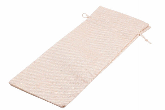 Viamto Burlap Wine Bags Drawstring Lining Beige 15x35cm 10pcs
