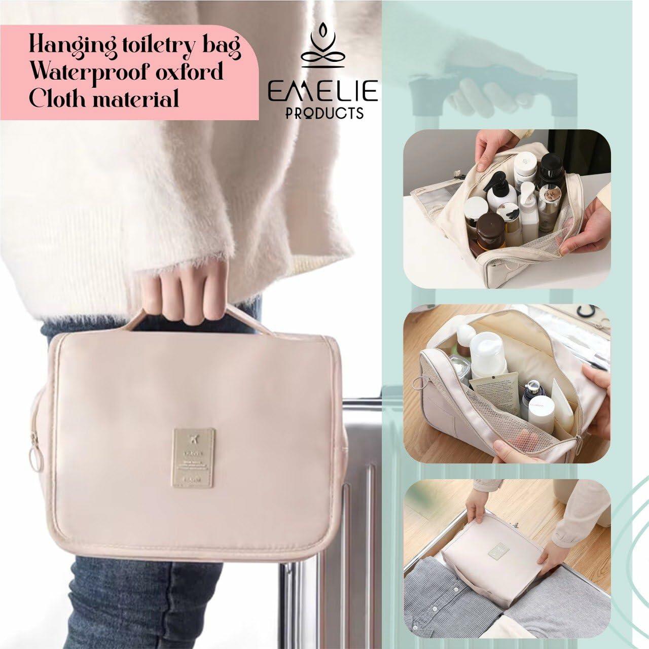 Toiletry Bag Travel Organizer with Hanging Hook Large Water-Resistant