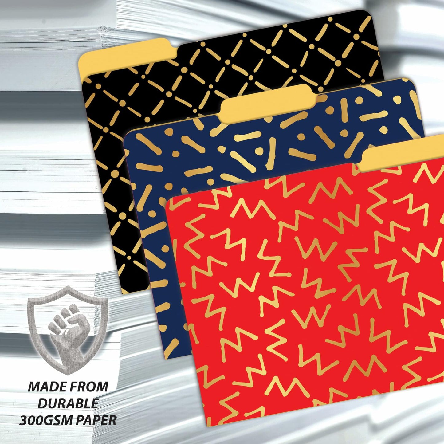 Better Office Decorative File Folders Letter Size 18 Pack Red Black Blue