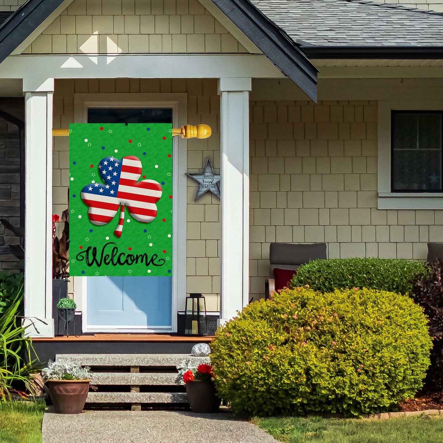 ZAEW St. Patrick's Day Shamrocks Garden Flag 12x18 Inch Green Double Sided