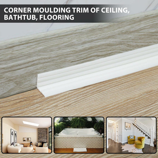 JSIWOTH 10 Ft Multifunctional Peel & Stick Molding Trim Black Waterproof