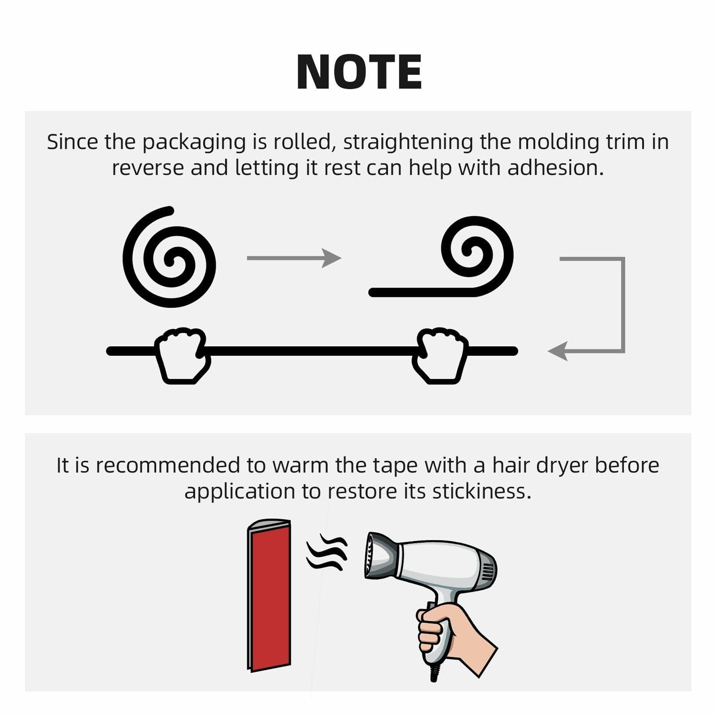 JSIWOTH 10 Ft Multifunctional Peel & Stick Molding Trim Black Waterproof