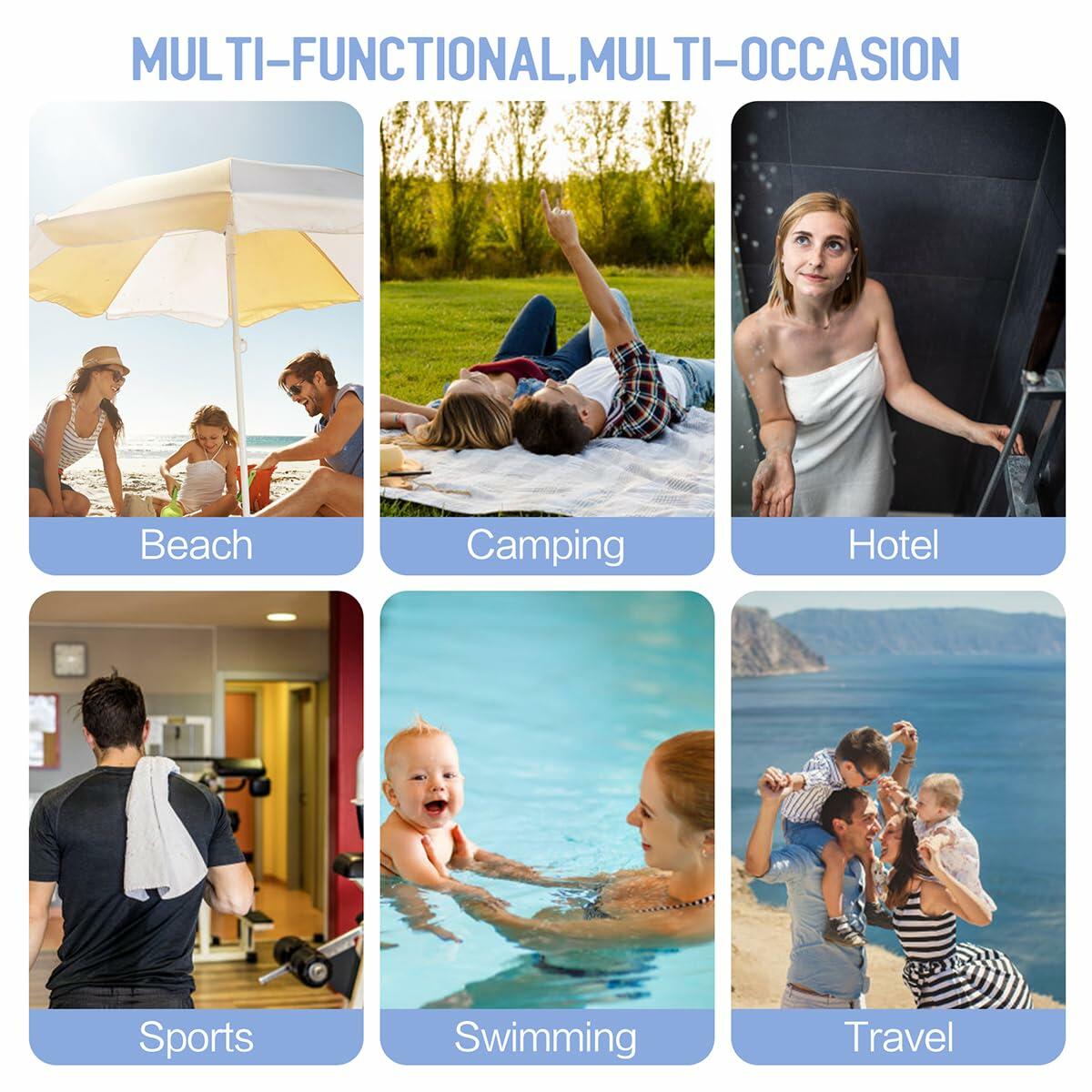 vuacepe Disposable Compressed Bath Towels Cotton Soft 27.5x55.1in 5 Pack