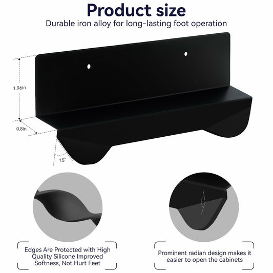 GAODEXIN 3-in-1 Cabinet Foot Pulls 2-Pack Trash Drawer Handle White