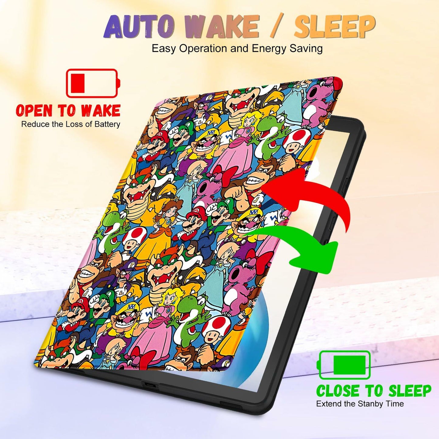 Petonist Galaxy Tab S6 Case 10.5" Cartoon Princess Design for SM-T860/T865