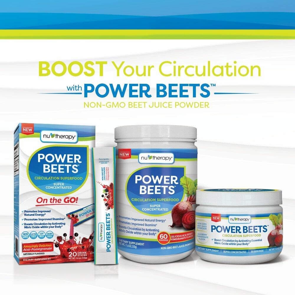 BestBy12/25 Nu-Therapy Power Beets Superfood Acai Pomegranate 5.8oz 30ct
