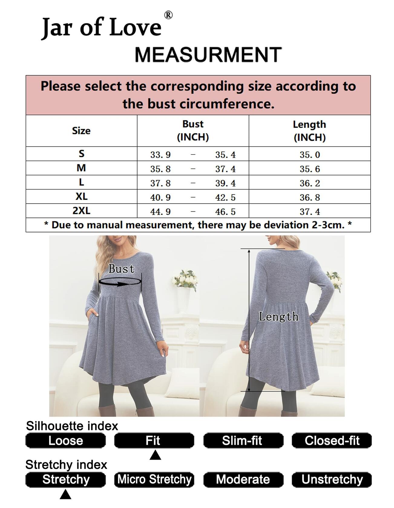 Jar of Love Womens Long Sleeve Mini Sweater Dress Dark Grey Size M