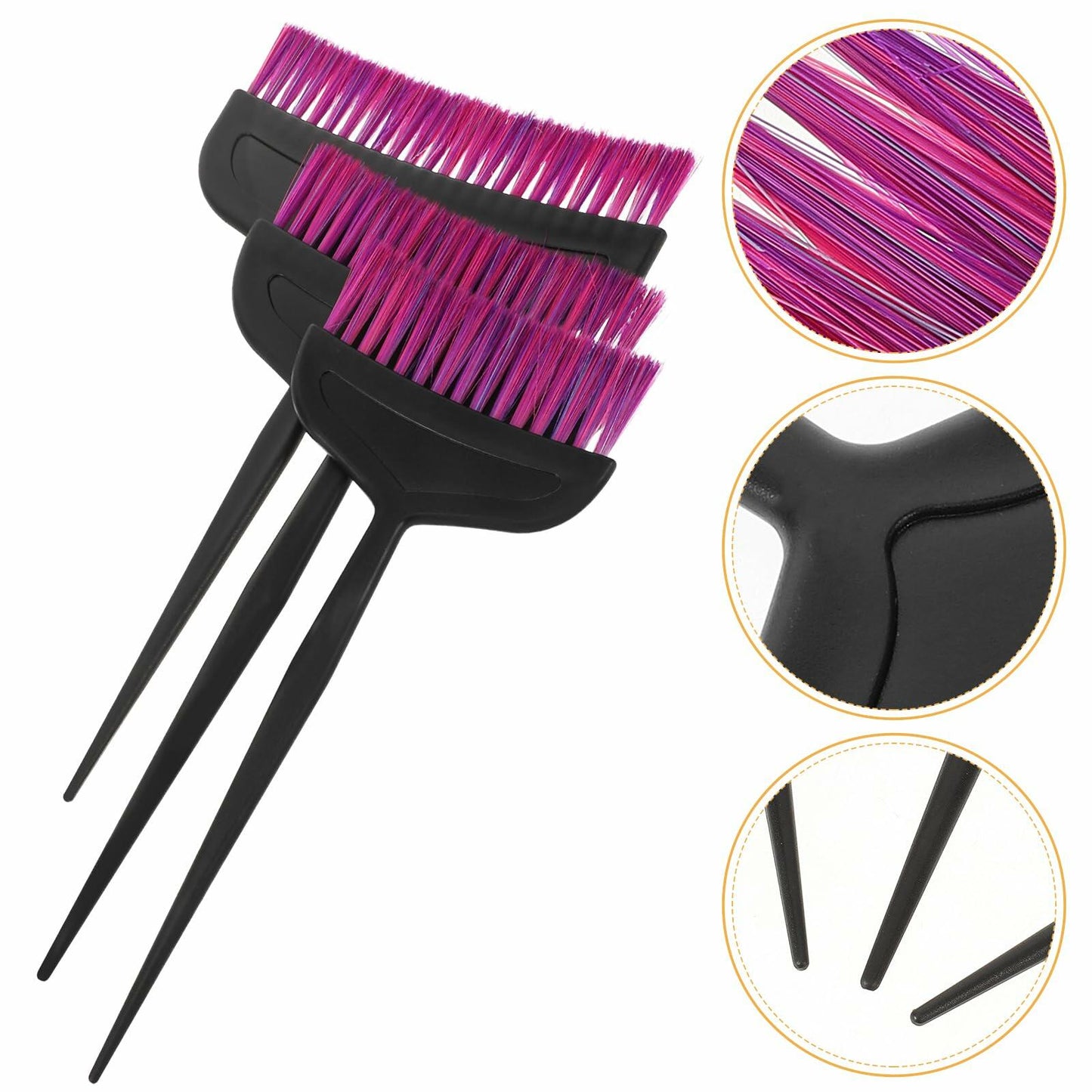 TOVINANNA Hair Dye Kit 3pcs Applicator Brushes Purple 24x14x0.5cm