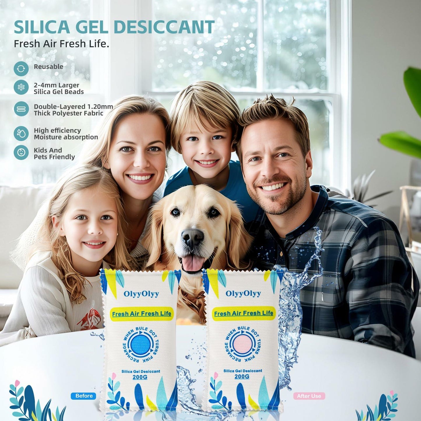 2x 200G Rechargeable Desiccant Packs Moisture Absorber Car Gun Safe