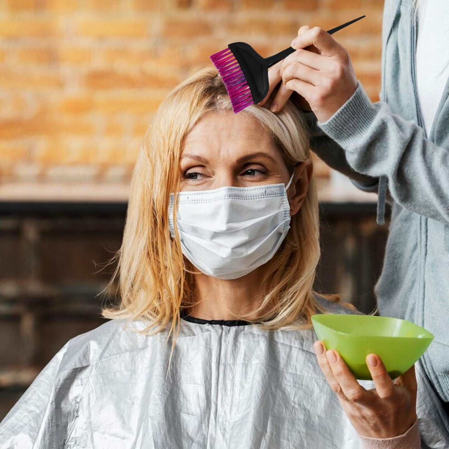 TOVINANNA Hair Dye Kit 3pcs Applicator Brushes Purple 24x14x0.5cm