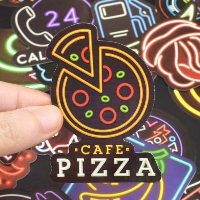 Neon Waterproof Vinyl Stickers Pack 50pcs Multicolor for Laptop Water Bottle