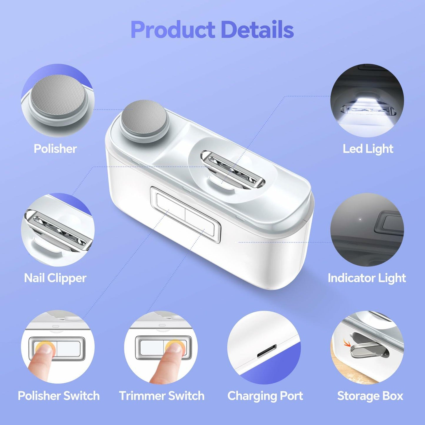 Yibosoar Nail Clippers Trimmer Fingernail Cutter for Kids Seniors Adults
