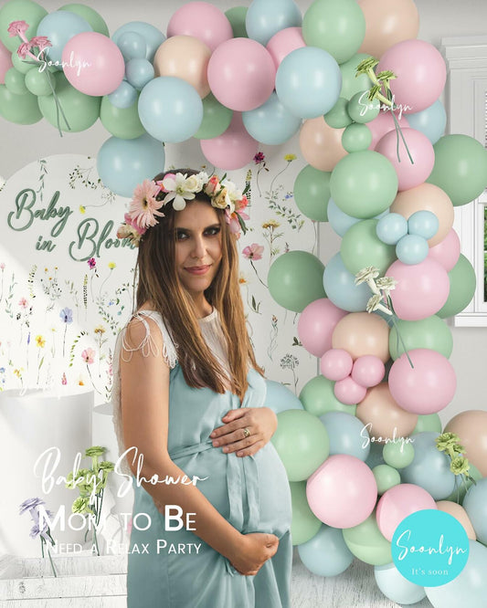 Soonlyn Baby In Bloom Balloon Arch Kit 14ft Baby Shower Decorations Wildflower