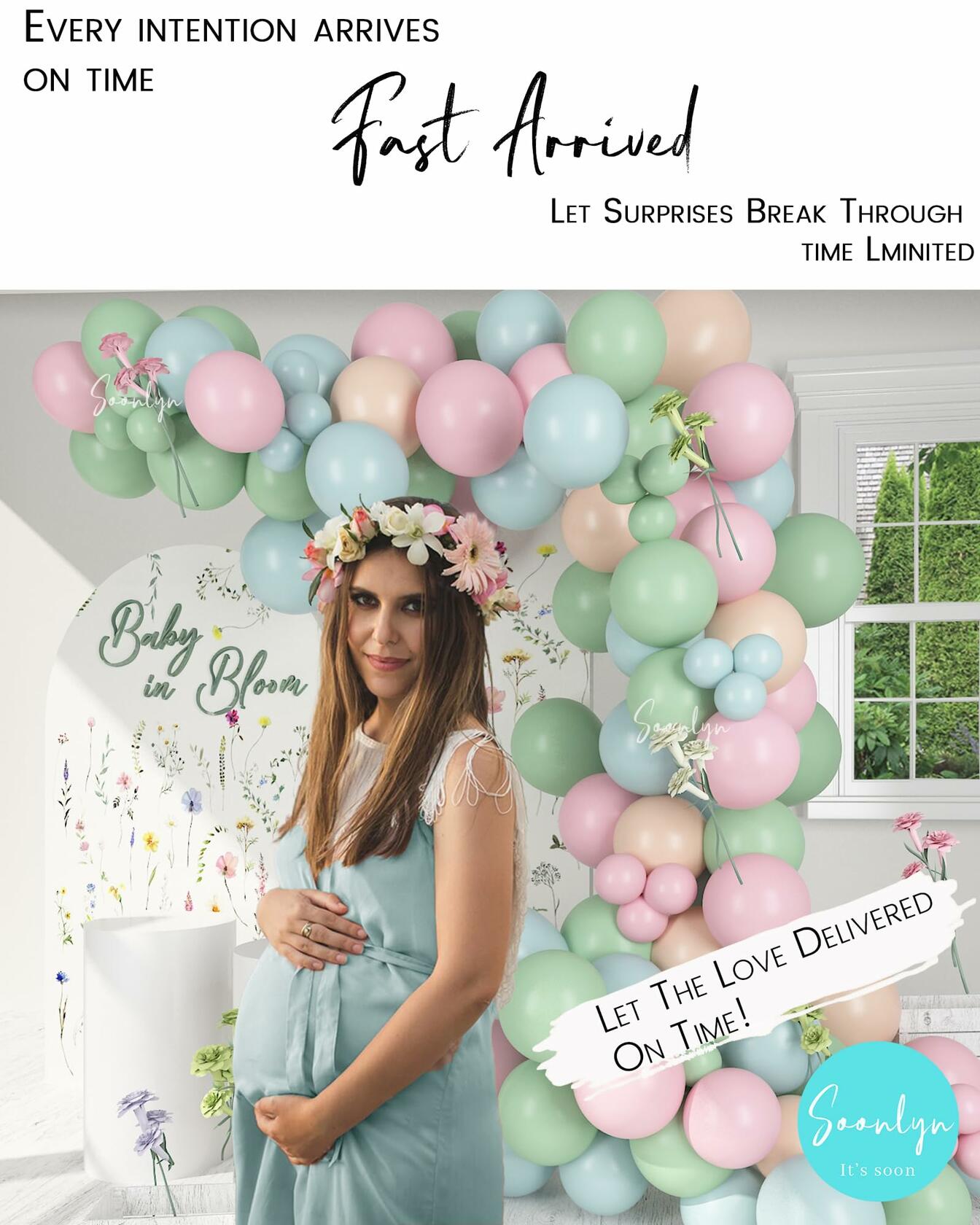 Soonlyn Baby In Bloom Balloon Arch Kit 14ft Baby Shower Decorations Wildflower