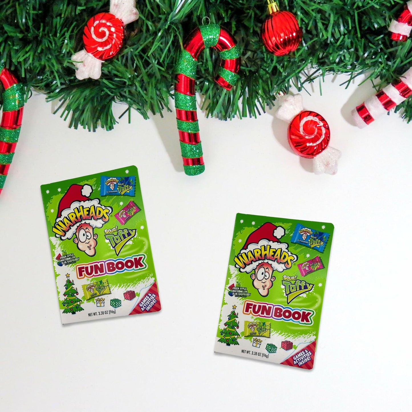 Warheads Christmas Sour Candy Fun Book 2 Pack Stocking Stuffers