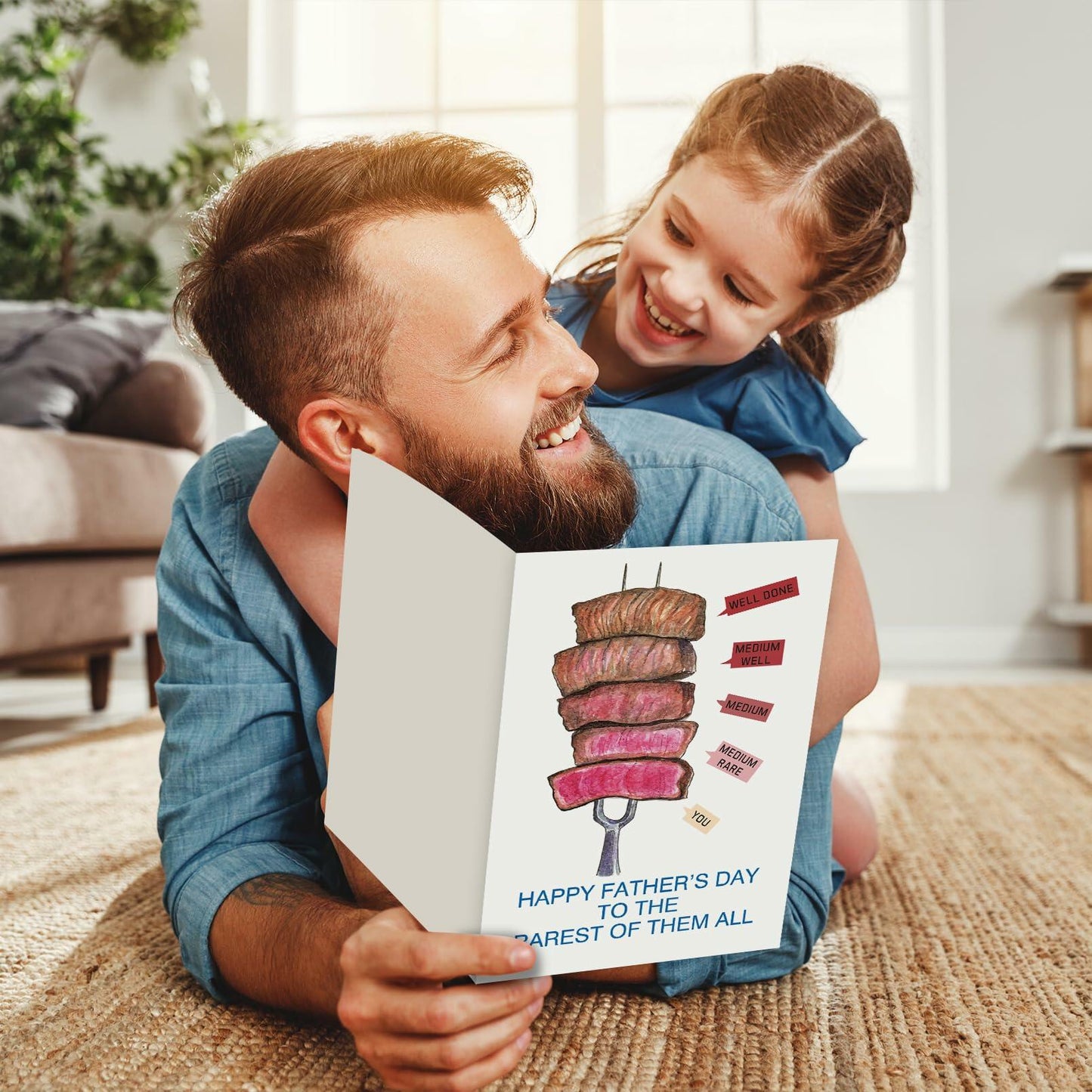 CSMOSJgreetings Pun Beef Father's Day Card for Daddy - Rarest - Single