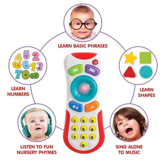 Baby Remote Control Toy Light Up Sounds Music for 3+ Months Infant Gift