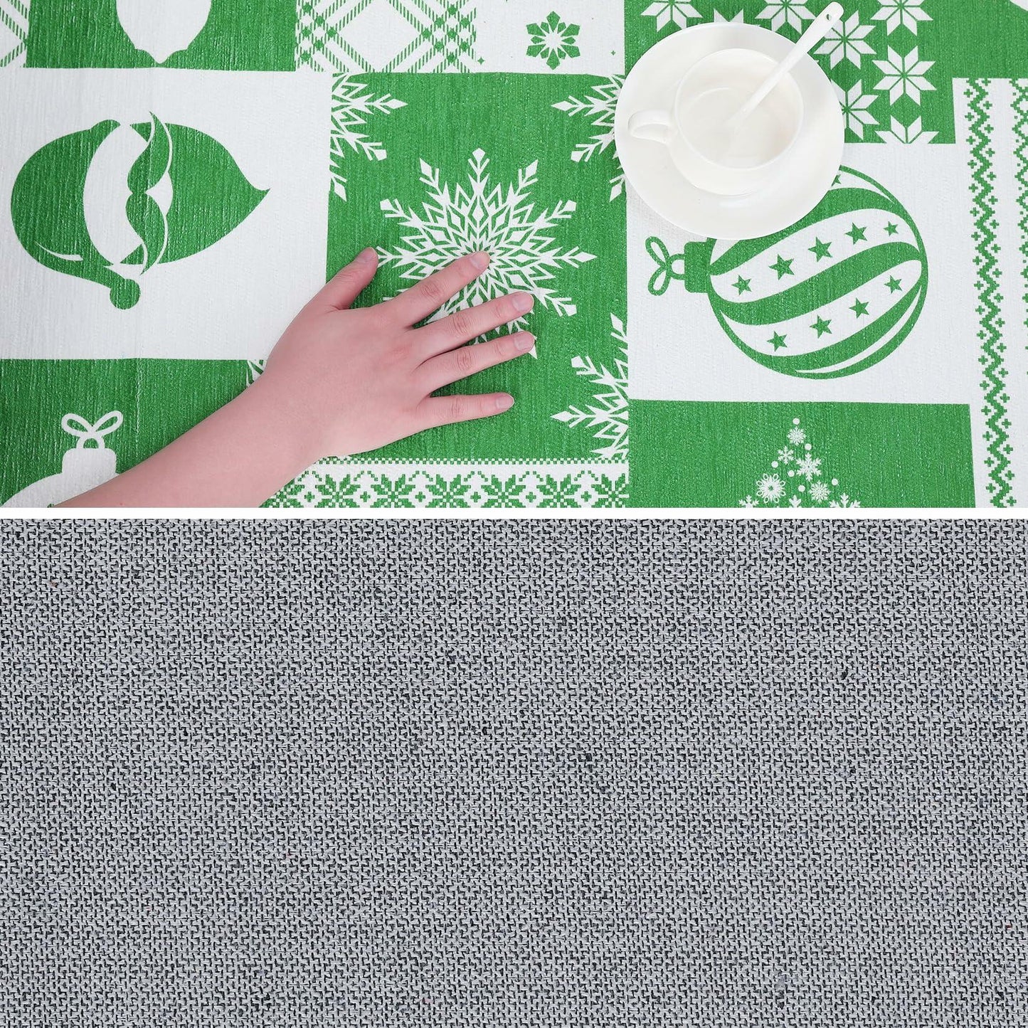 CAREMEE Christmas Area Rug Non-Slip Washable Green 2x3 FT Holiday Decor