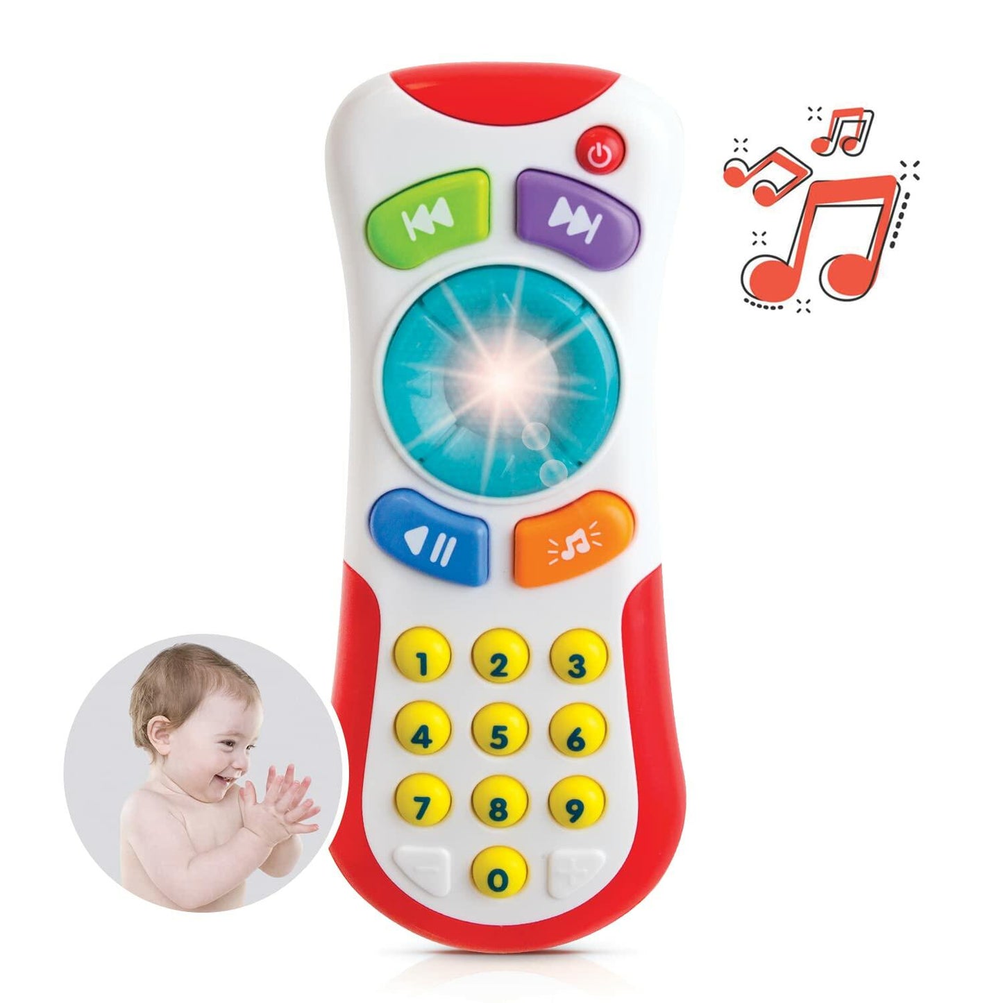 Baby Remote Control Toy Light Up Sounds Music for 3+ Months Infant Gift