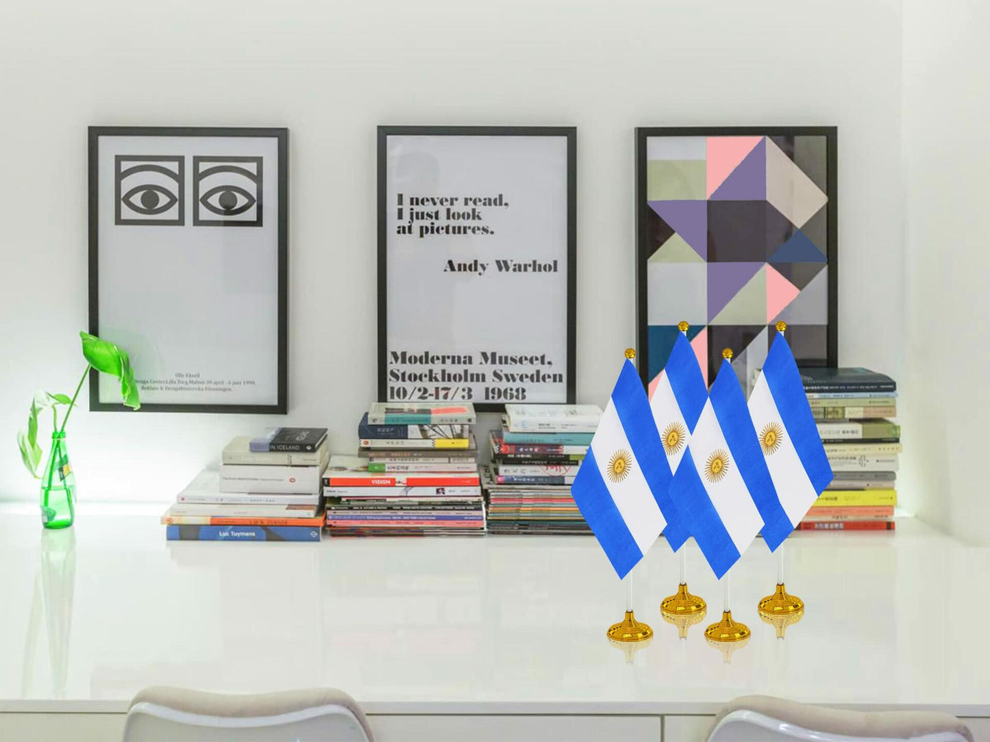 WXTWK Japan Flag Desk Flags with Stand Small Mini 12 Pack 4x6 Inch