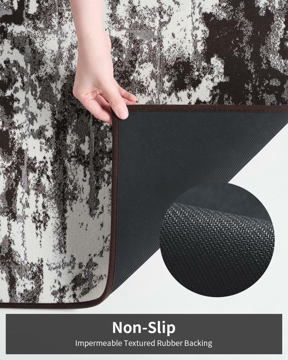 PADOOR Bath Mat Absorbent Non Slip Rubber Backing 17x24 Mocha Brown