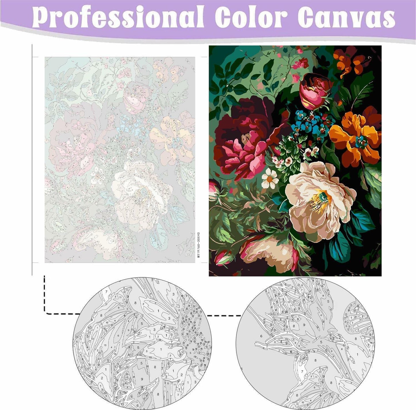 Eiazuiks Paint by Number Kit for Adults 12x16 Flower Canvas with Frame