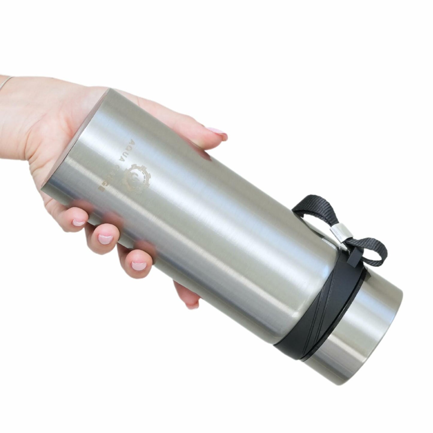 Aqua Gauge Stainless Steel Thermal Bottle 600mL Digital Temp Display Silver