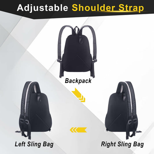 SPOENGRU Small Convertible Sling Backpack Crossbody Bag Black
