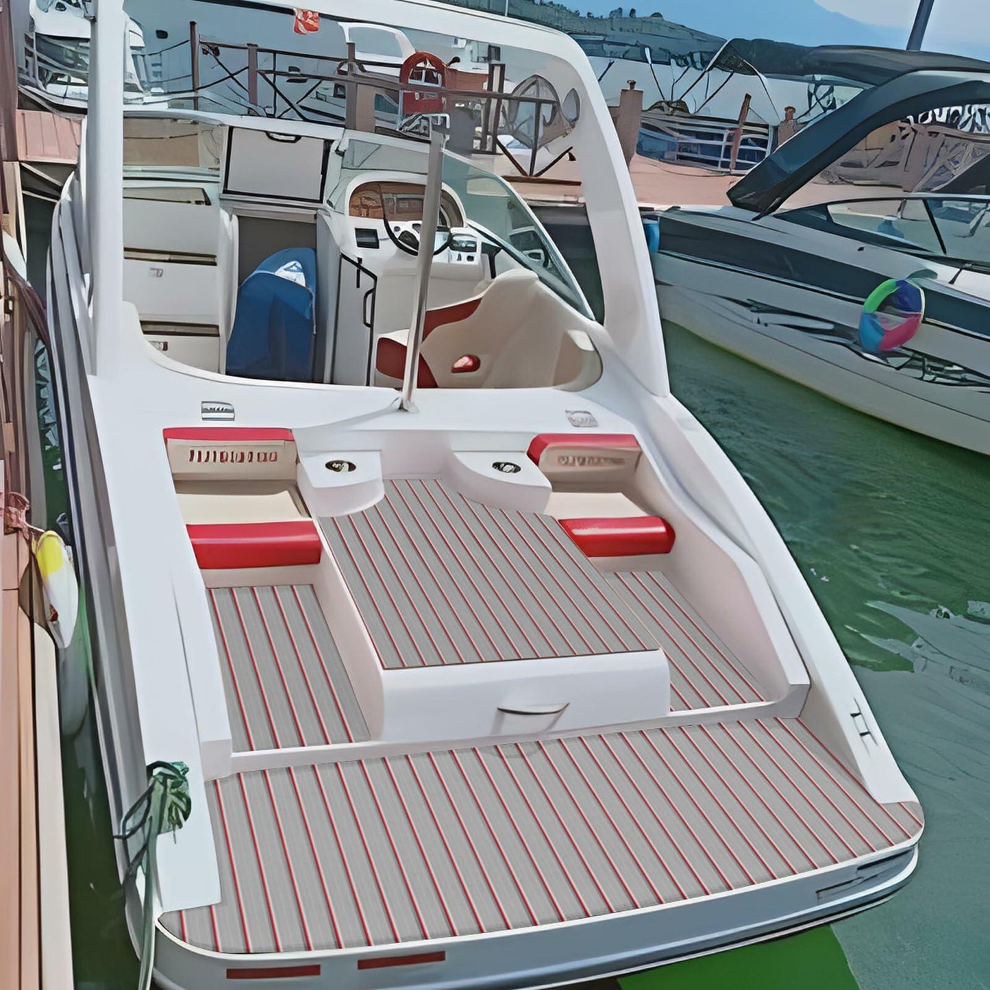 KXKZREN EVA Foam Boat Decking Sheet Faux Teak Non-Slip Marine Mat 94x47