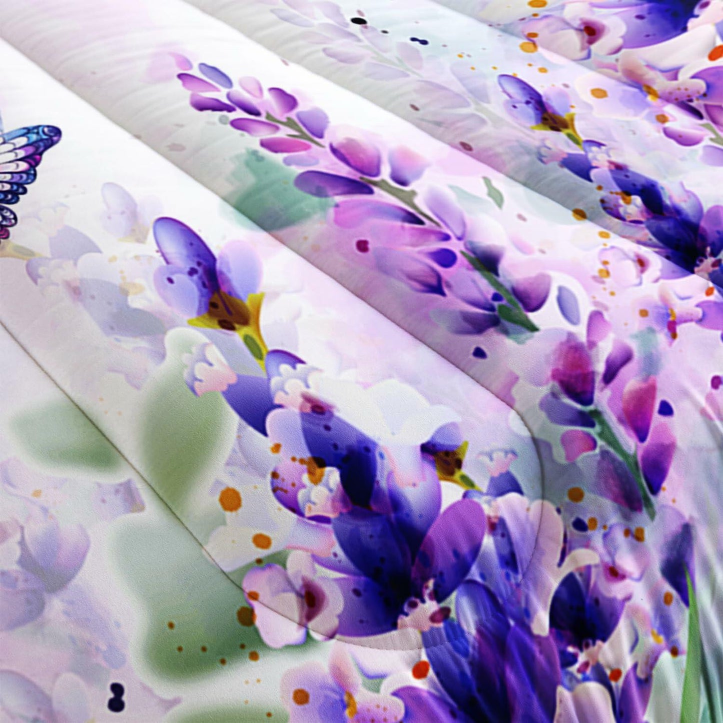 AILONEN Twin Butterfly Comforter Set Girls Lavender Purple 3 Pieces