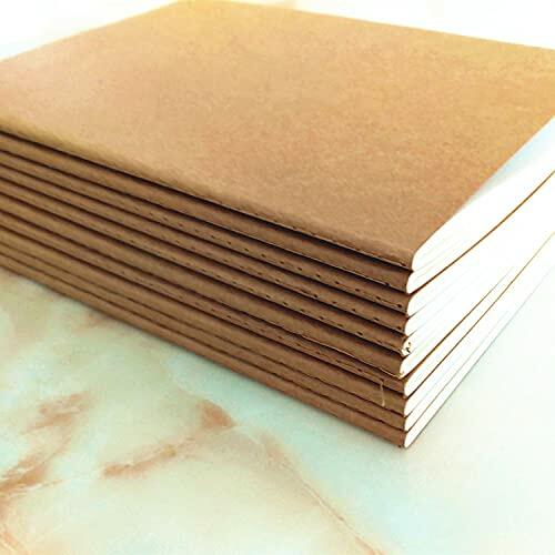 Ailifly 5 Pack Kraft Paper Brown Soft Cover Notebooks Journals A5 5.5x8.3in