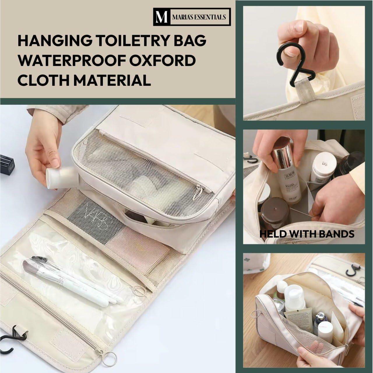 MARIA'S ESSENTIAL Makeup Bag Dual Facial Brush Medium Travel Organizer