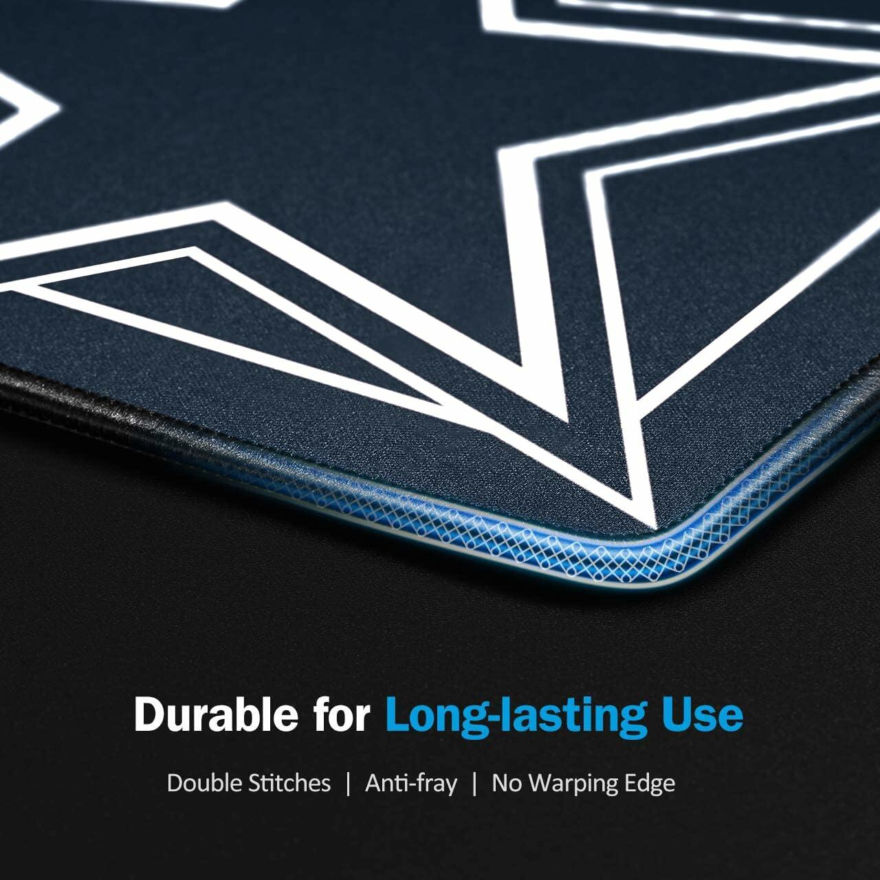 Aollpu Basic Waterproof Mouse Pad with Stitched Edges Non-Slip Rubber