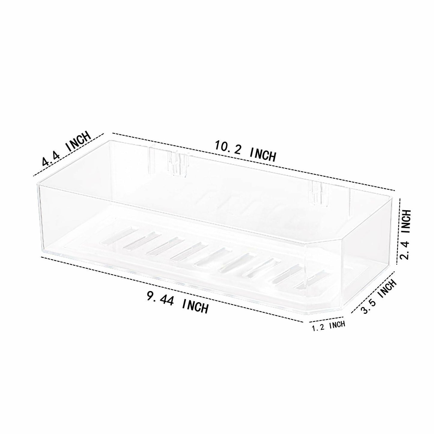 NDWLNYDM 2pc Acrylic Wall Mount Shower Shelves with Adhesive Tape Clear