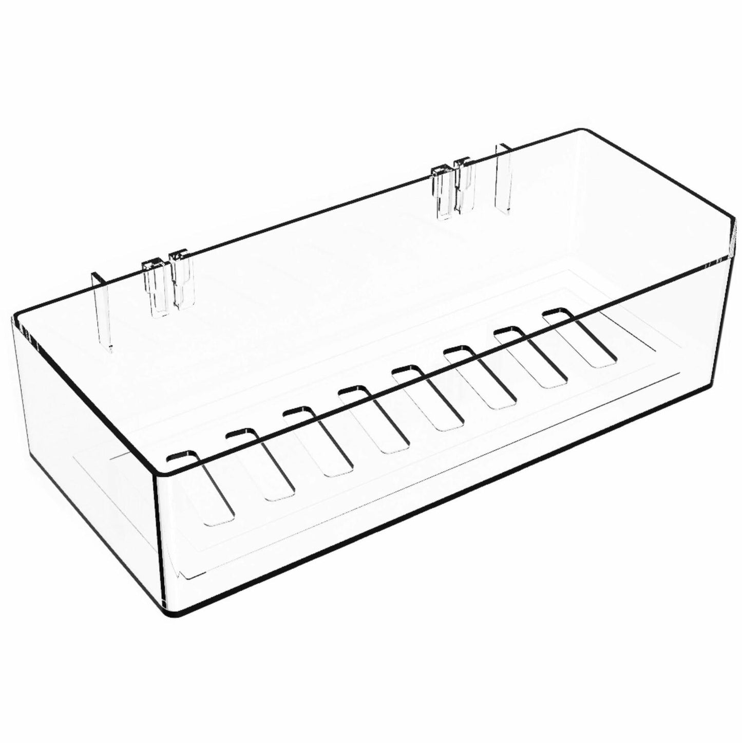 NDWLNYDM 2pc Acrylic Wall Mount Shower Shelves with Adhesive Tape Clear