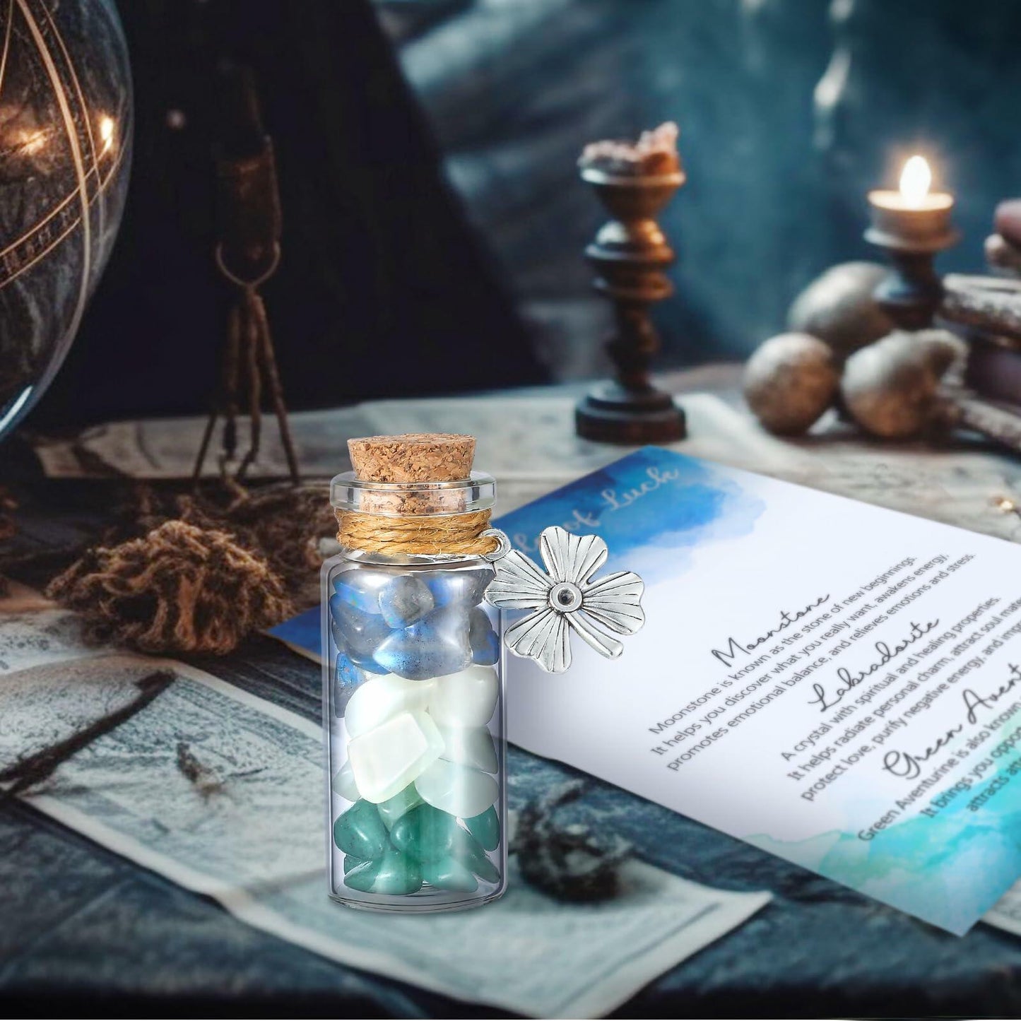 Reallnaive Good Luck Crystal Gemstone Bottle Souvenir Gift 0.13lb