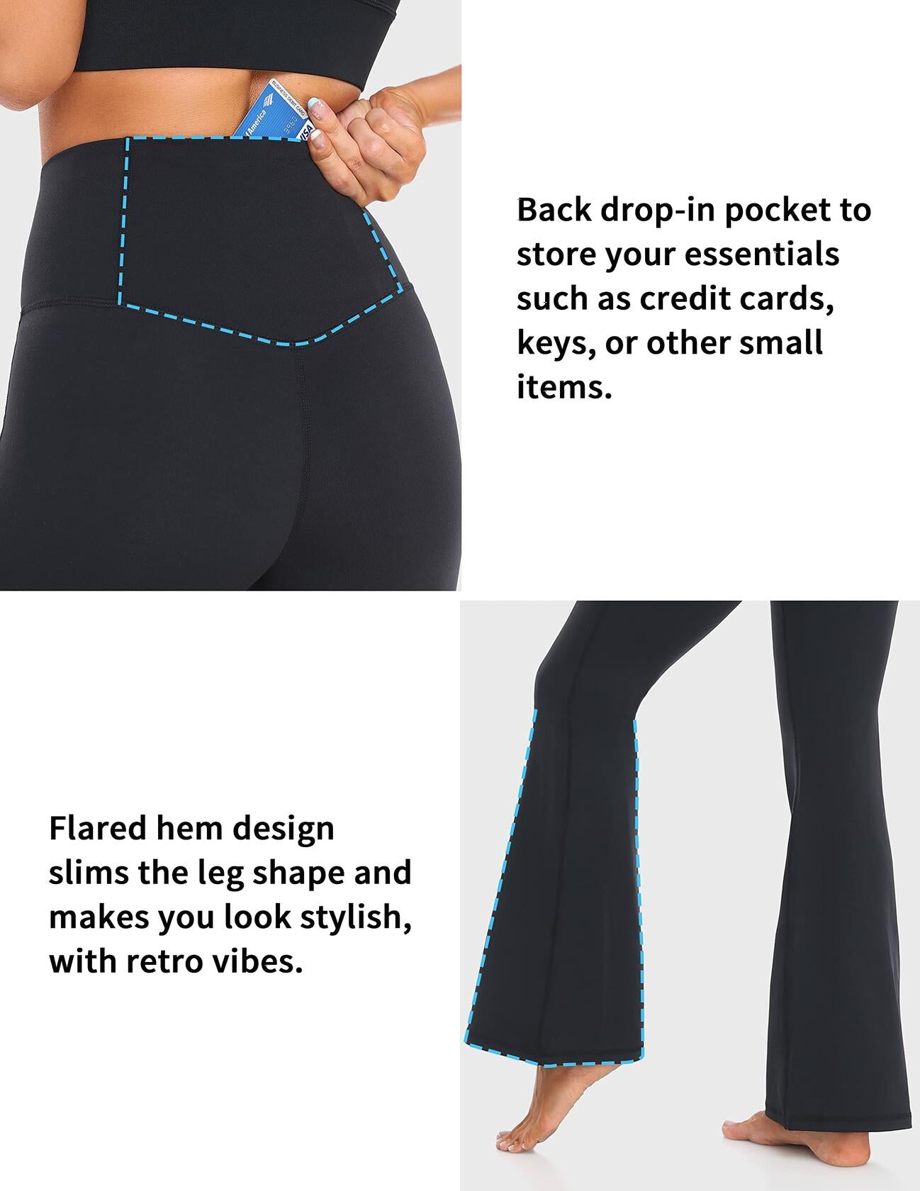 YUNOGA Women’s High Waist Bootcut (Flared) Leggings in Roasted Brown, Size L