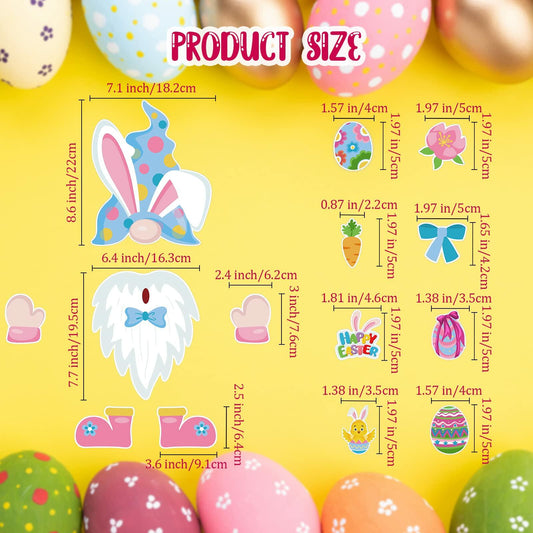 Weewooday 14pcs Easter Gnomes Refrigerator Magnets Multicolor Holiday Set