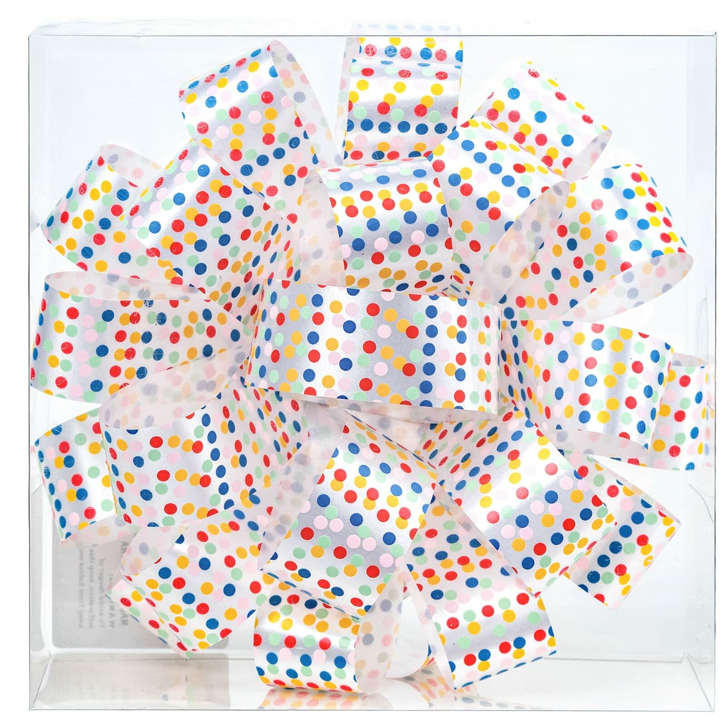 MAYPLUSS 8" Pink Dot Foil Shine Gift Bow, 1 Count