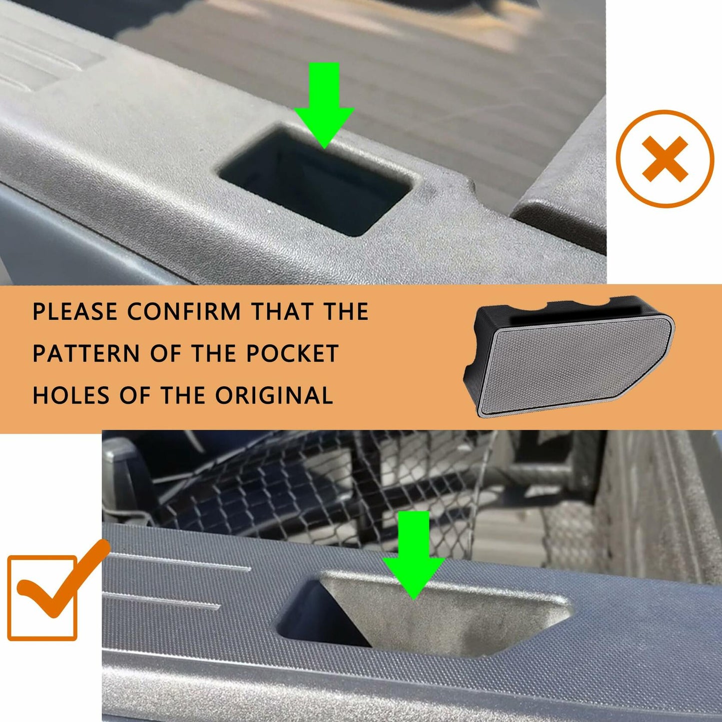 2pcs Stake Pocket Bed Rail Caps for 14-18 GMC Chevrolet Silverado 1500 Rear